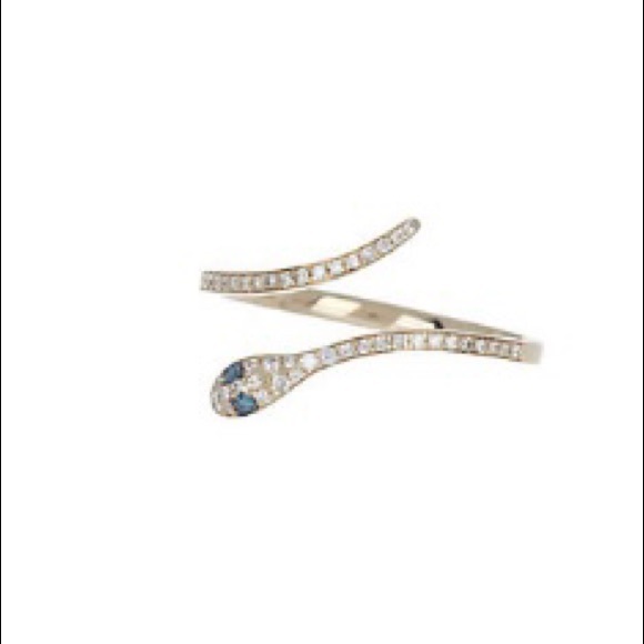 Adornia Jewelry - ADORNIA-NWT 14K Gold, Diamond, Sapphire Snake RING